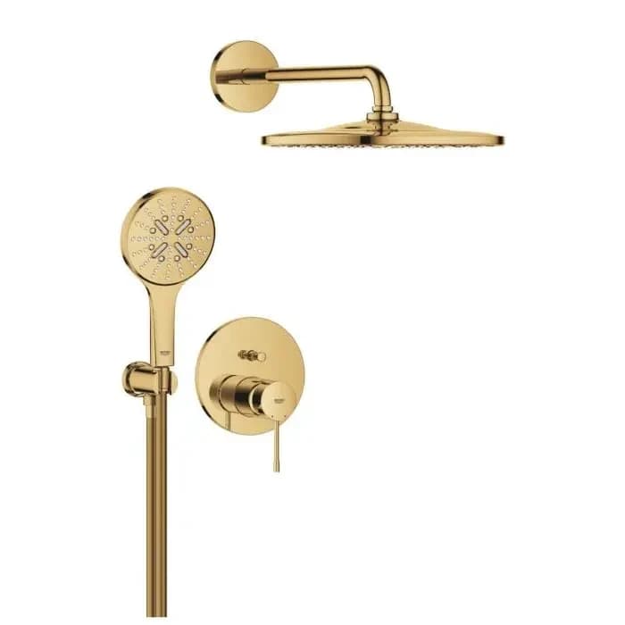 Душевая система GROHE Essence со смесителем для ванны, холодный рассвет глянец (25287GL0)