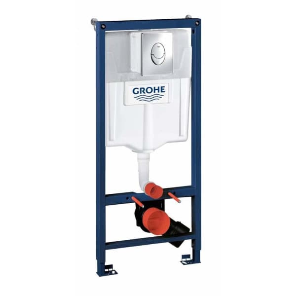 Инсталляция для подвесного унитаза, белая панель смыва Grohe Rapid SL 38772SH0