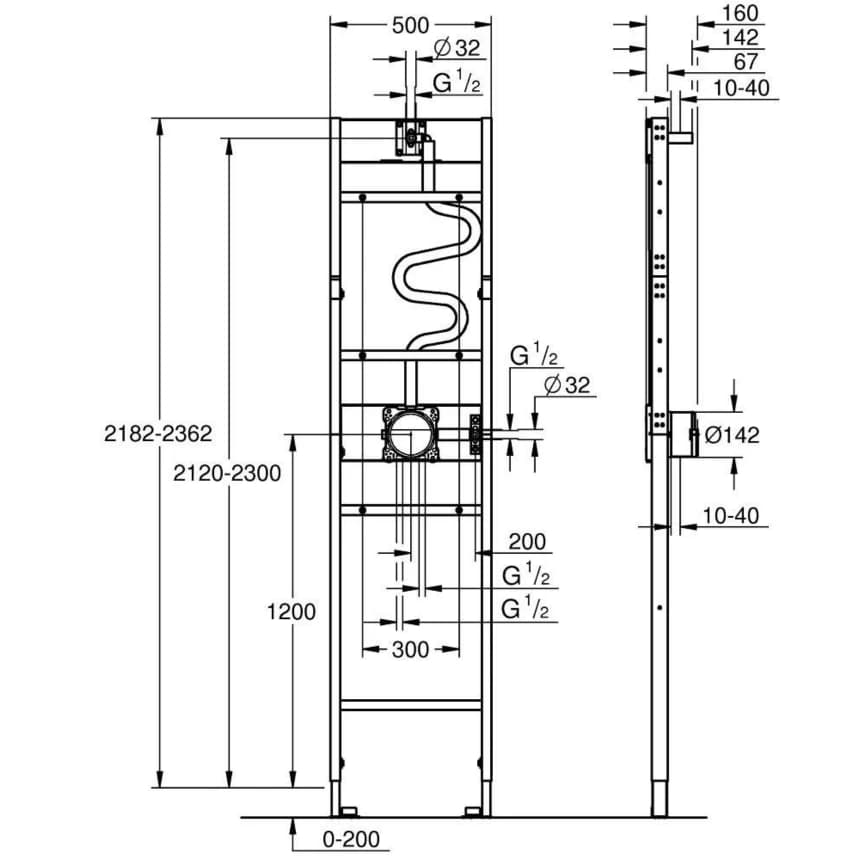 Инсталляция для душа GROHE Rapido DUO (1039949990)