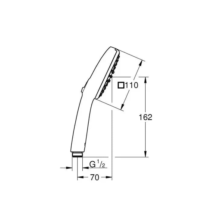 Ручной душ GROHE Tempesta Cube 110, 2 режима струи, матовый черный (267462433)