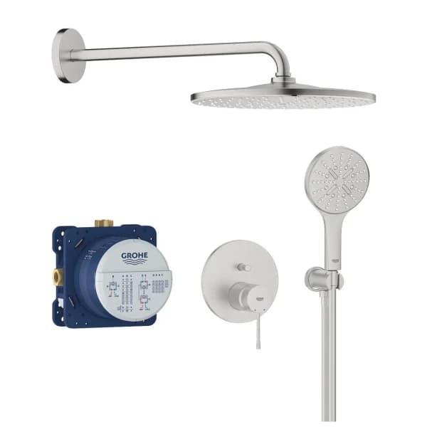 Набор для комплектации душа GROHE Grohtherm SmartControl: встраиваемый термостат, SmartBox, верхний душ, ручной душ, ограничитель расхода, холодный ра