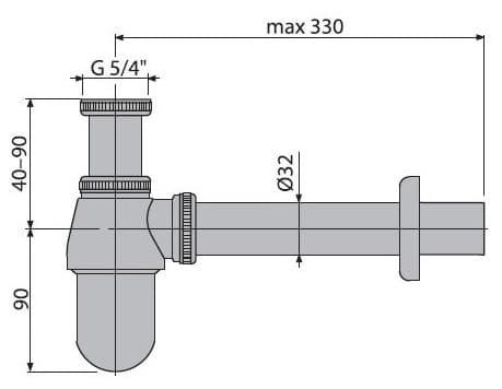 Сифон Alcaplast A431 32 мм