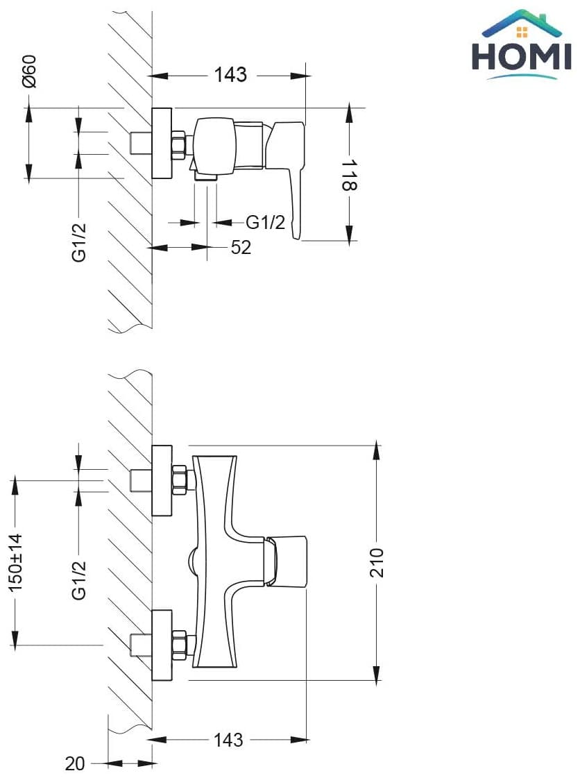 Смеситель Lemark Shower One, латунь, цвет хром