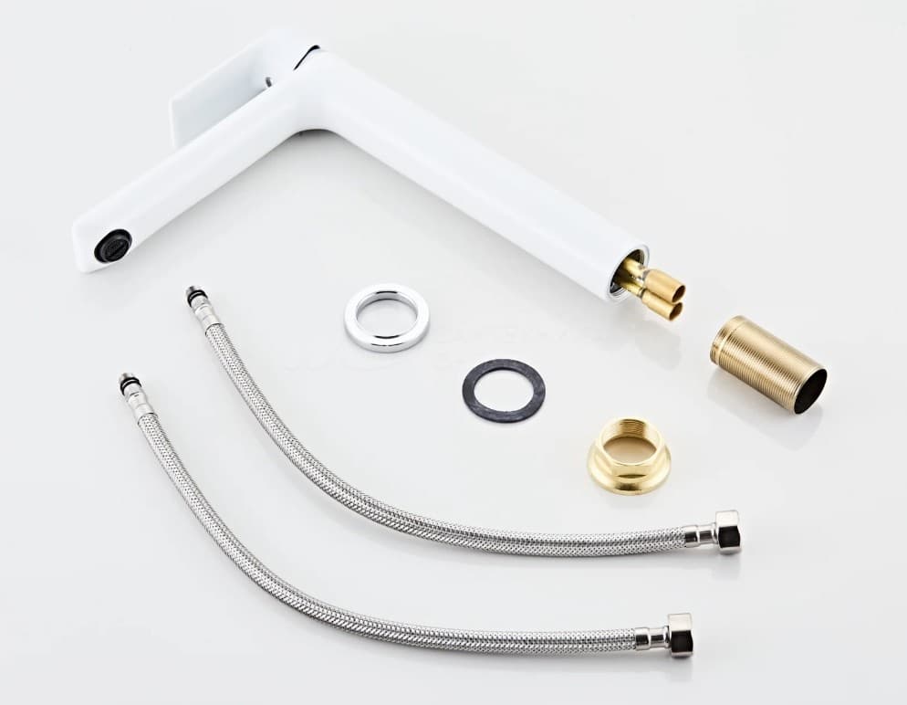 Смеситель Haiba HB1150WCH, латунь, цвет белый, хром