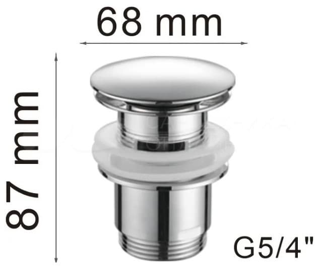 Донный клапан с переливом Haiba HB63CH 32 мм, 1 1/4