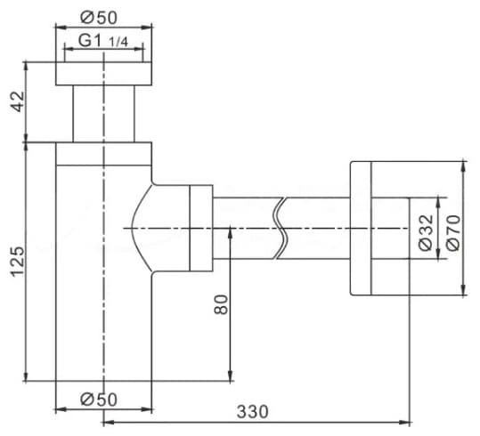 Сифон Haiba HB803GR 32 мм