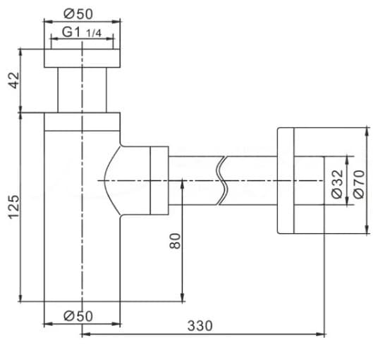 Сифон Haiba HB807BL 32 мм
