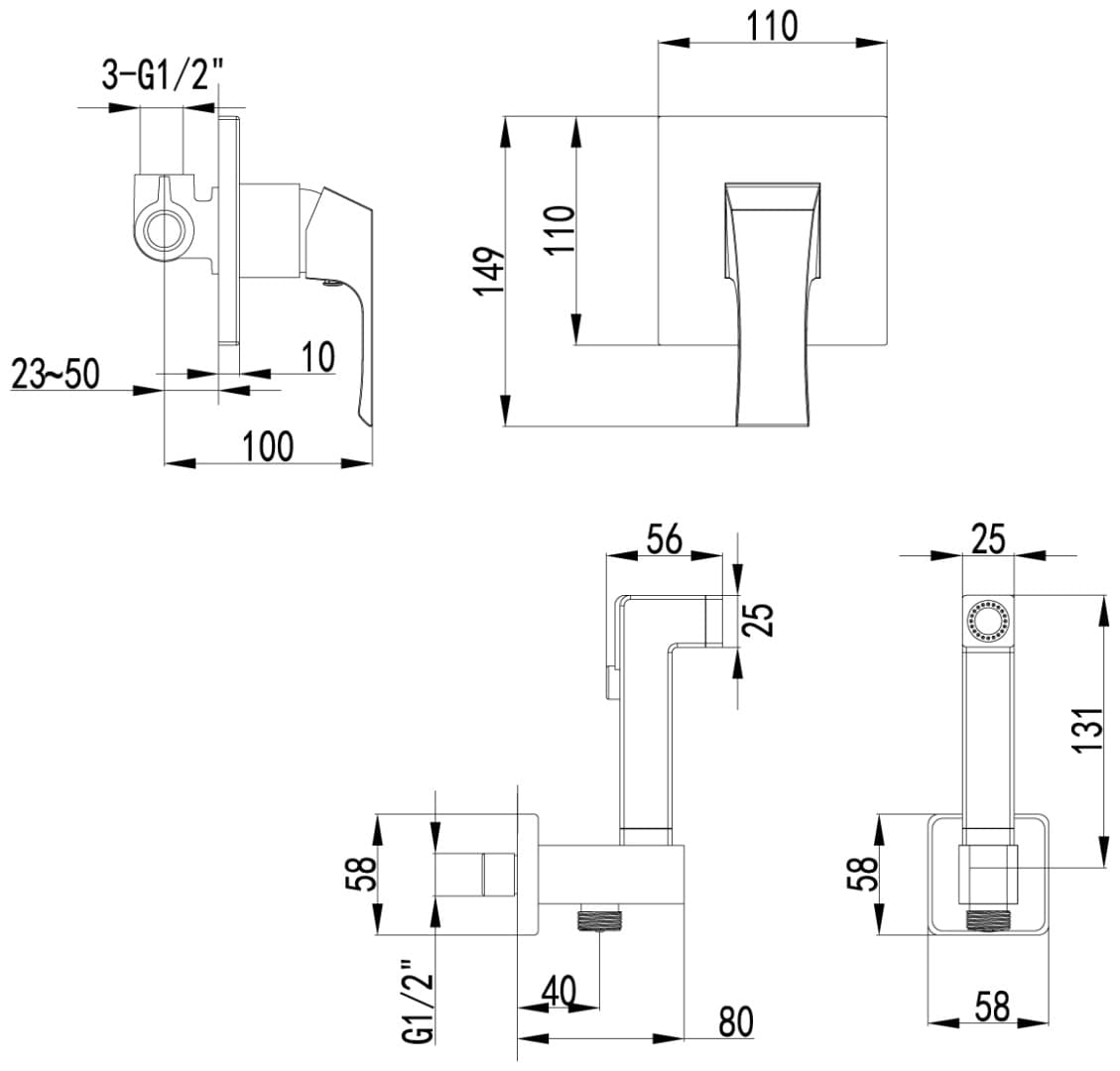 Lemark гигиенический душ LM7832CM, латунь