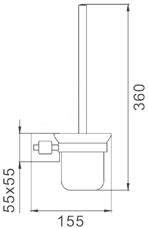 Ершик Haiba Clean H90, нержавеющая сталь, стекло