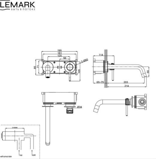 Смеситель Lemark Beluga LMF-8033B-BN, латунь, цвет брашированный никель