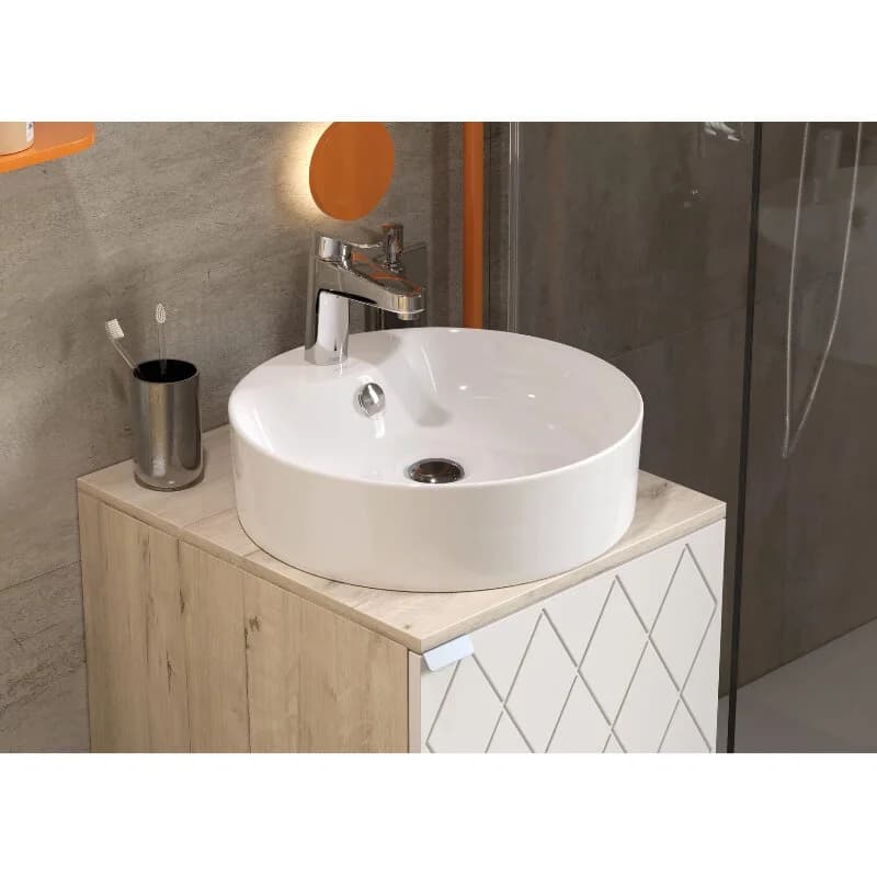 Раковина Sanita Luxe Best Shelf WB.CT/Best/43-C.Shelf/WHT.G/S1, 43 см, фарфор, цвет белый