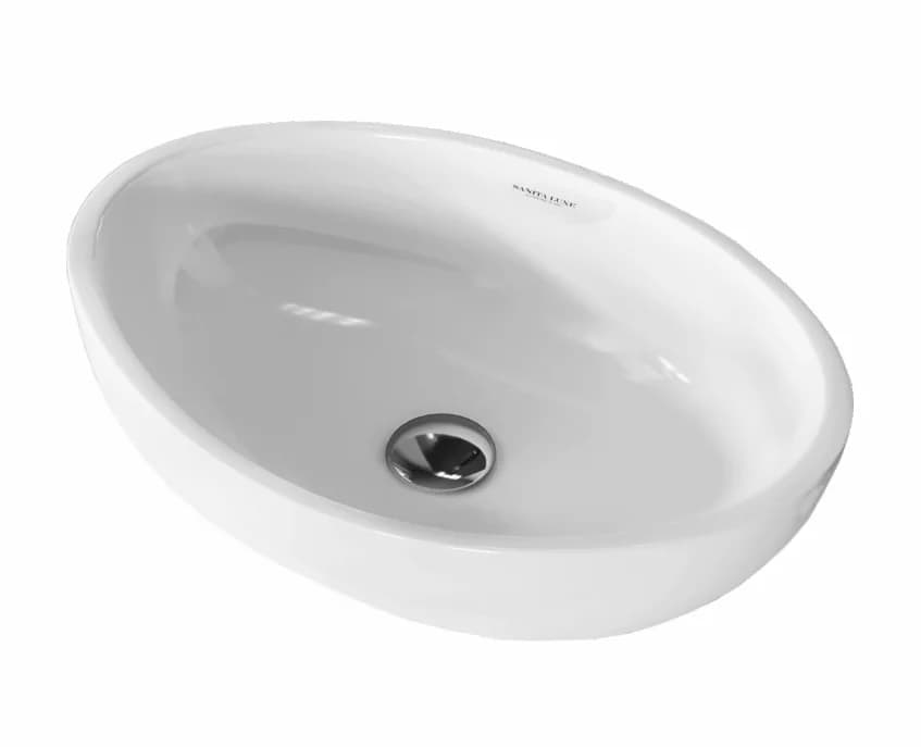 Раковина Sanita Luxe Ringo У84088, 53 см, накладная, фарфор, белый