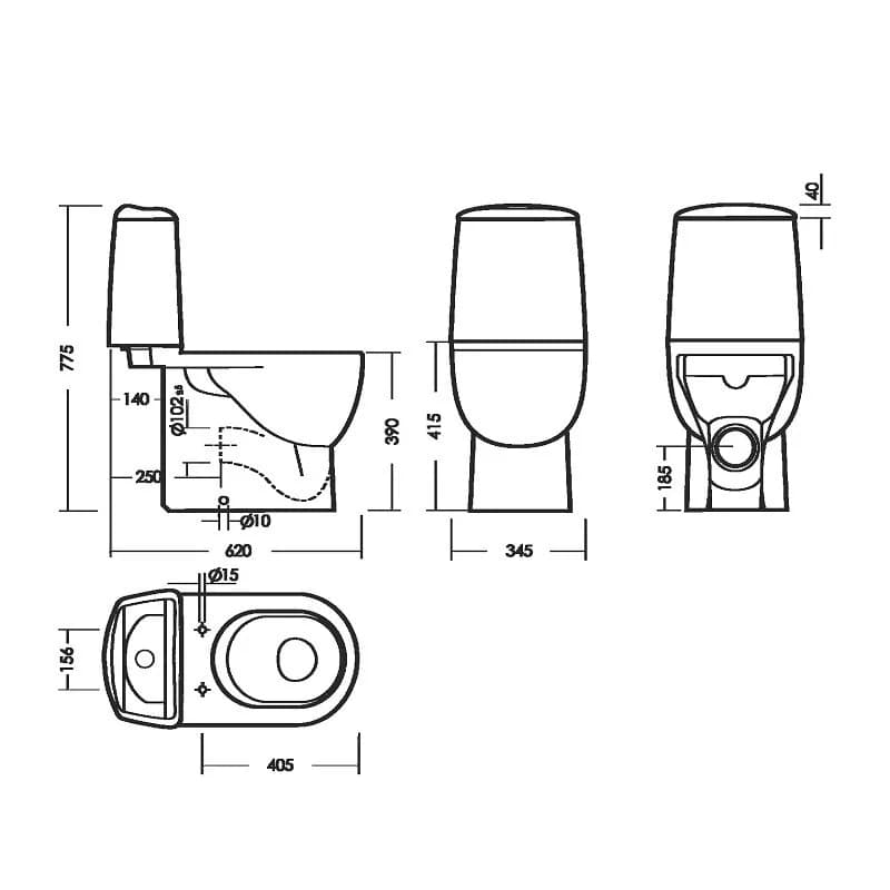Напольный унитаз-компакт Sanita Luxe Best Comfort WC.CC/Best/2-DM/WHT.G/S1, крышка микролифт