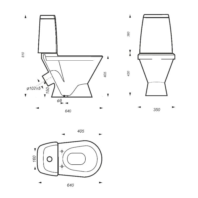 Унитаз-компакт Sanita Самарский WC.CC/Samarsky/1-P/WHT.G/S1, крышка стандарт, цвет белый