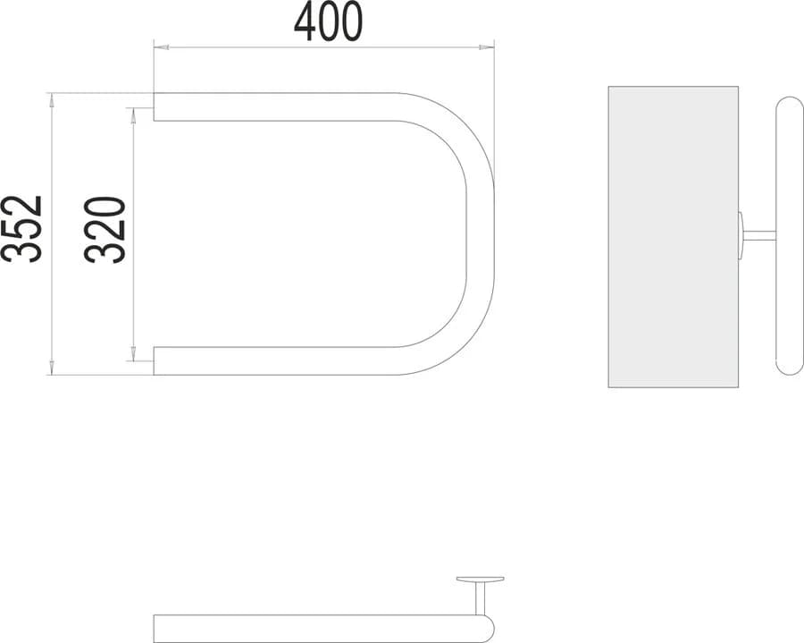 Полотенцесушитель водяной Terminus 4620768881442, П 400х320, ширина 40 см, высота 32 см, боковое подключение 32 см, хром