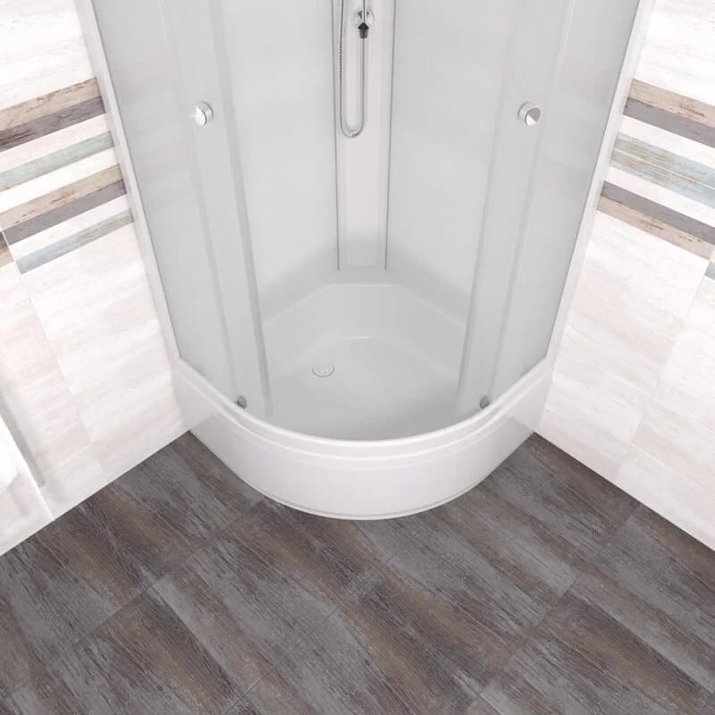 Душевая кабина Triton Ультра Щ0000064623, 80 x 80 см, поддон средний В, стекло Вельвет, профиль белый