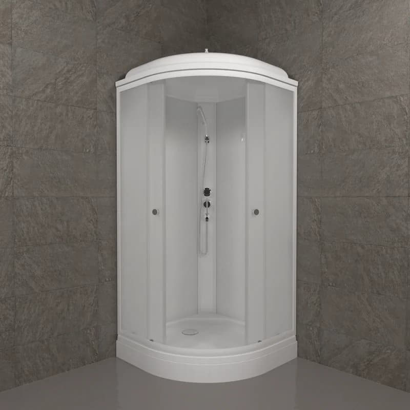 Душевая кабина Triton Стандарт Щ0000063054, 90 x 90 см, поддон А 17 см, стекло Вельвет, профиль белый