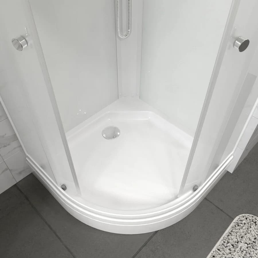 Душевая кабина Triton Стандарт Щ0000063054, 90 x 90 см, поддон А 17 см, стекло Вельвет, профиль белый