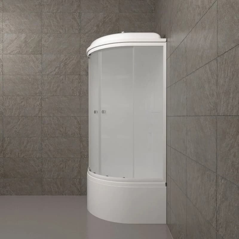 Душевая кабина Triton Ультра Щ0000065753, 90 x 90 см, поддон высокий Б, стекло Вельвет, профиль белый