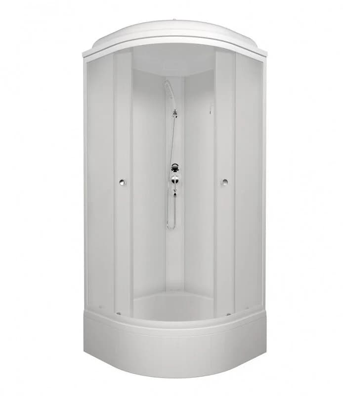 Душевая кабина Triton Стандарт Щ0000063055, 90 x 90 см, поддон средний В, стекло Вельвет, профиль белый