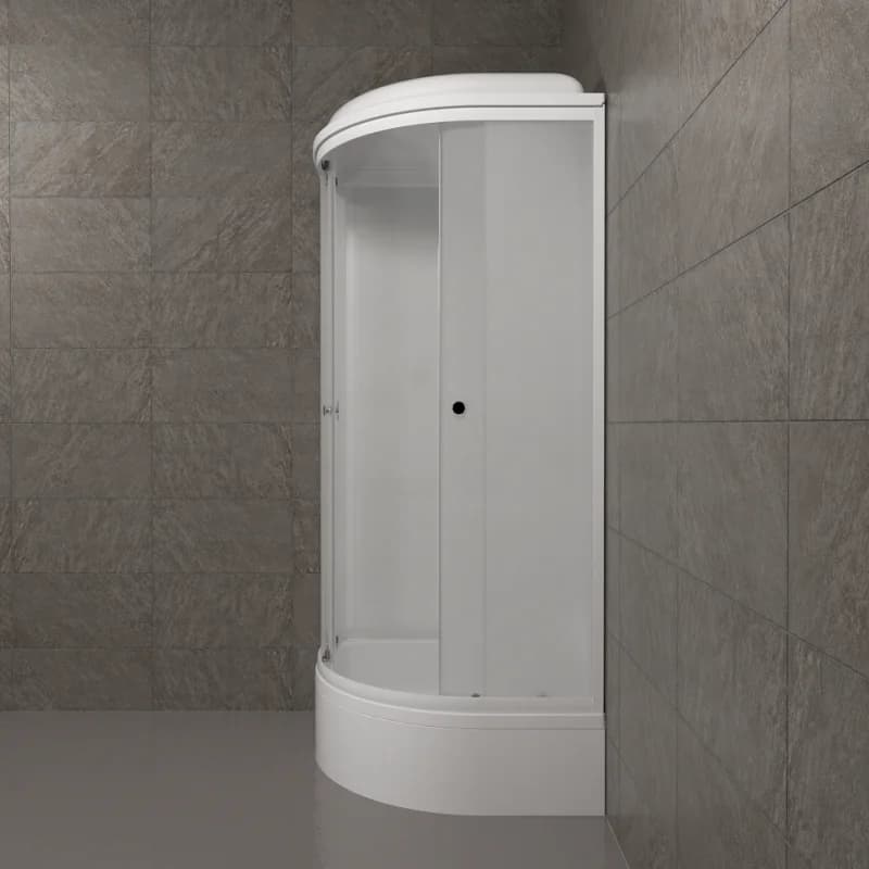 Душевая кабина Triton Стандарт Щ0000063055, 90 x 90 см, поддон средний В, стекло Вельвет, профиль белый