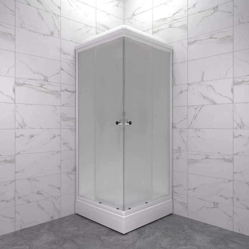 Душевая кабина Triton Стандарт Щ0000071050, 80 x 80 см, поддон низкий К 13 см, стекло Вельвет, профиль белый