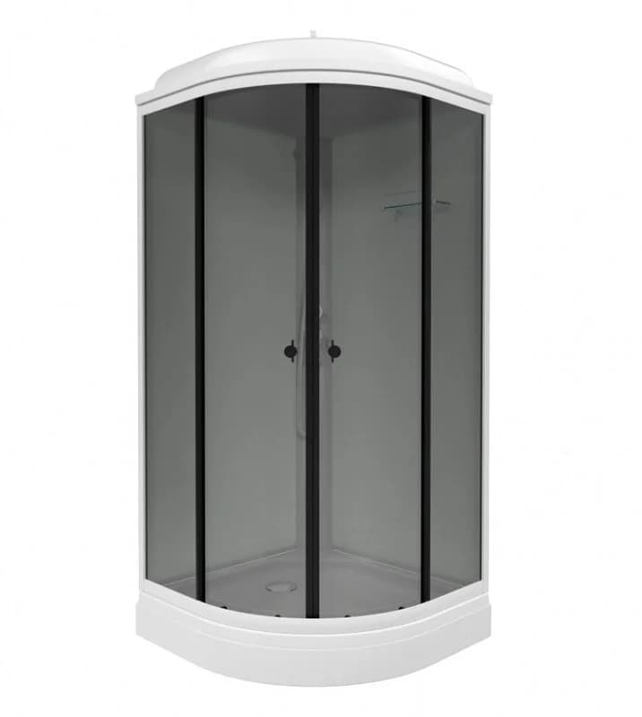Душевая кабина Triton Грэй Щ0000066462, 90 x 90 см, поддон А 17 см, стекло тонированное, профиль белый