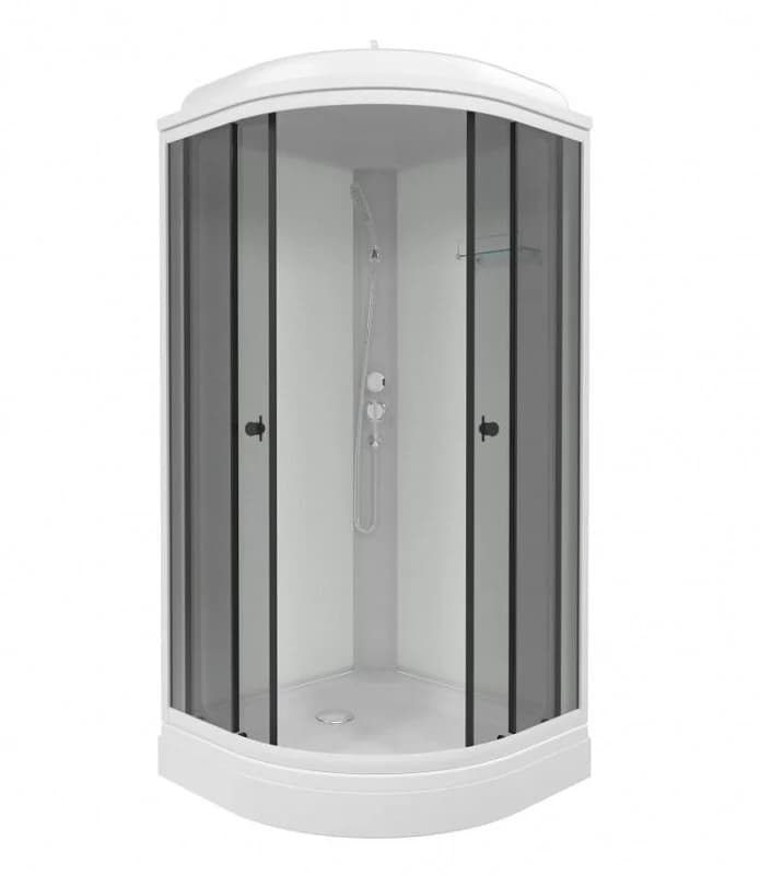 Душевая кабина Triton Грэй Щ0000066462, 90 x 90 см, поддон А 17 см, стекло тонированное, профиль белый