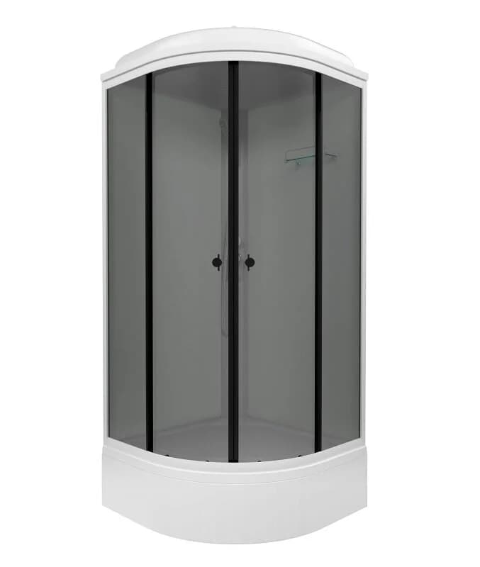 Душевая кабина Triton Грэй Щ0000066463, 90 x 90 см, поддон средний В, стекло тонированное, профиль белый