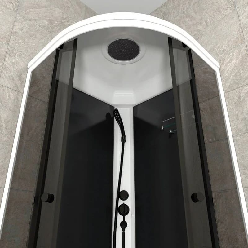 Душевая кабина Triton Грэй-Блэк Щ0000067303, 90 x 90 см, поддон средний В, стекло тонированное, профиль белый