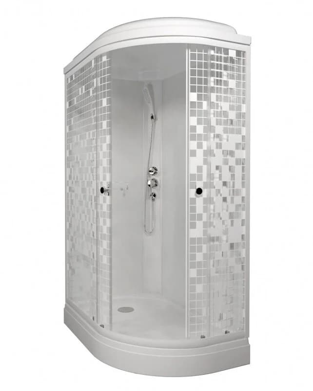 Душевая кабина Triton Коралл Щ0000061817, 120 x 80 см, поддон А 17 см, левая, стекло Мозаика, профиль белый