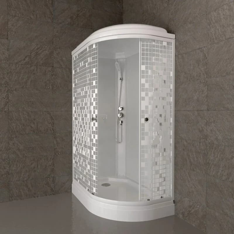 Душевая кабина Triton Коралл Щ0000061817, 120 x 80 см, поддон А 17 см, левая, стекло Мозаика, профиль белый