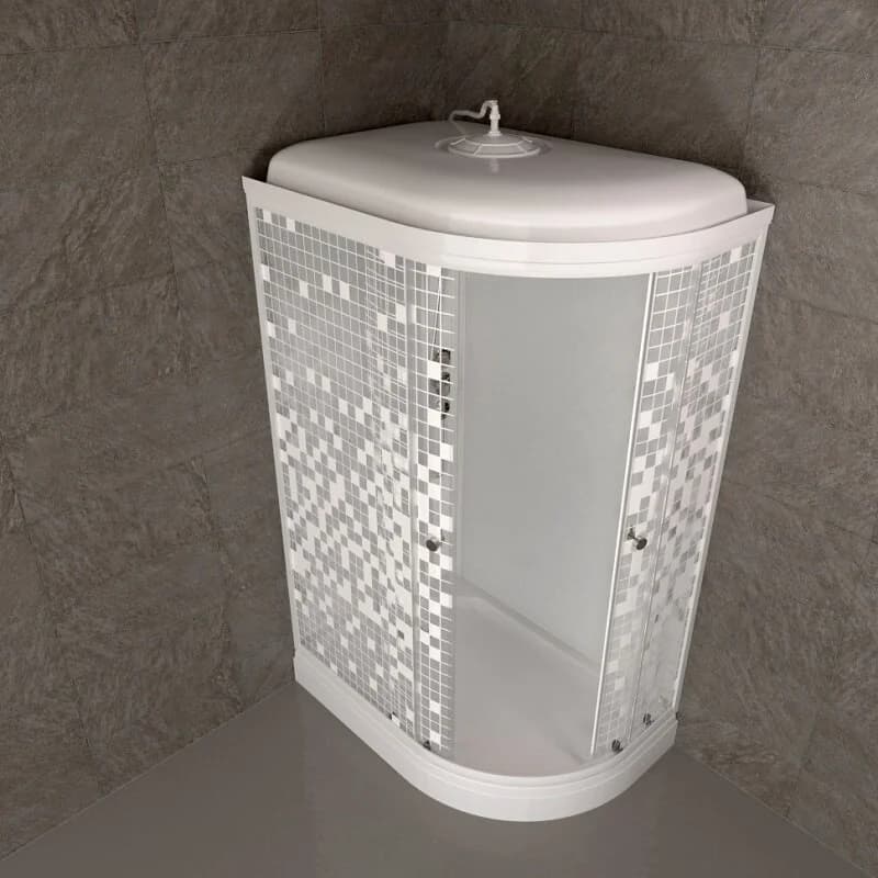 Душевая кабина Triton Коралл Щ0000061817, 120 x 80 см, поддон А 17 см, левая, стекло Мозаика, профиль белый