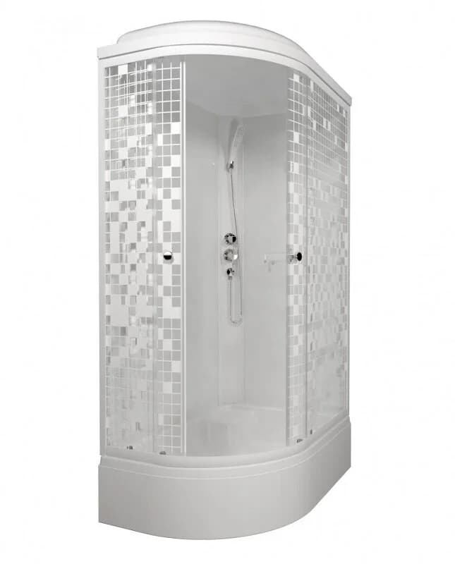 Душевая кабина Triton Коралл Щ0000061820, 120 x 80 см, поддон средний В, правая, стекло Мозаика, профиль белый