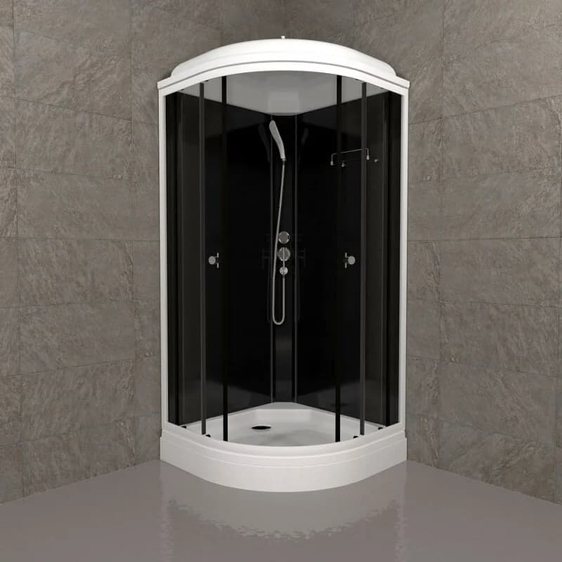 Душевая кабина Triton Топ Щ0000064609, 90 x 90 см, поддон А 17 см, стекло прозрачное, профиль, белый
