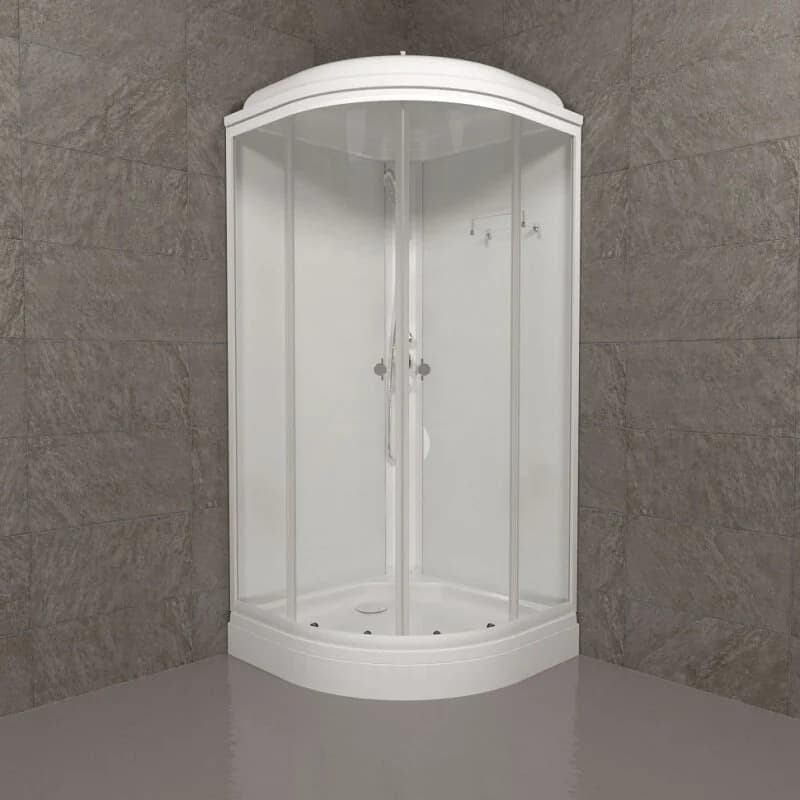 Душевая кабина Triton Ультра Щ0000061833, 100 x 100 см, поддон А 17 см, стекло прозрачное, профиль, белый