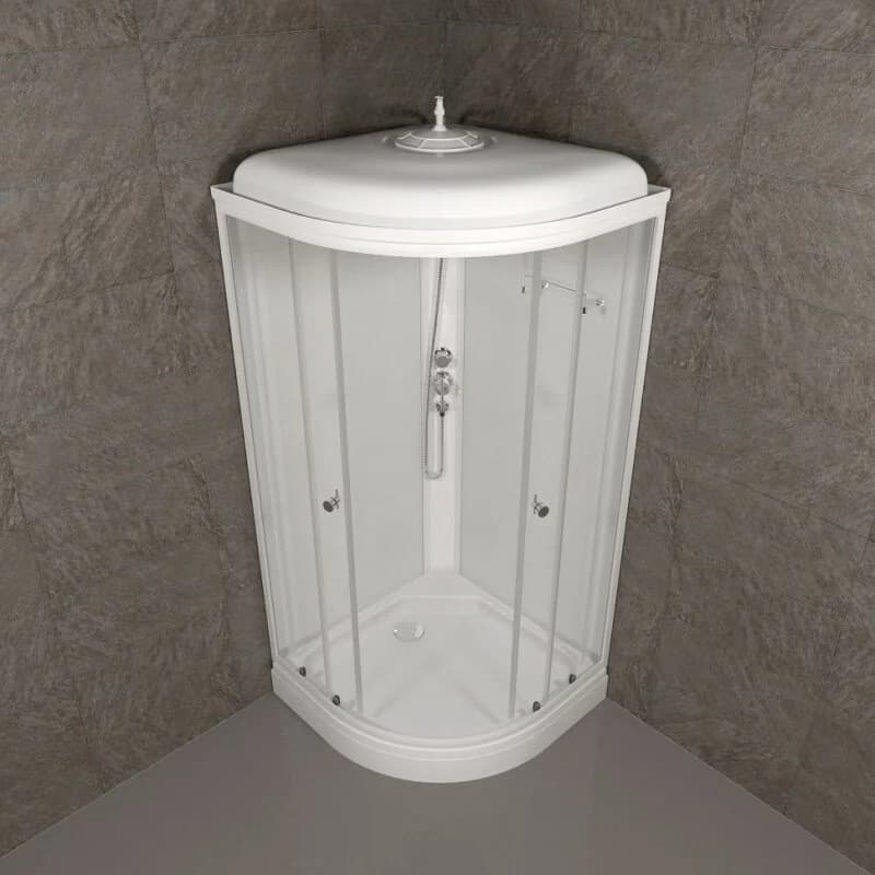 Душевая кабина Triton Ультра Щ0000061833, 100 x 100 см, поддон А 17 см, стекло прозрачное, профиль, белый
