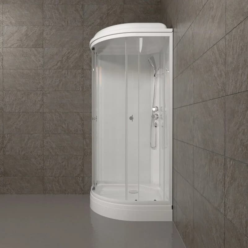 Душевая кабина Triton Ультра Щ0000061833, 100 x 100 см, поддон А 17 см, стекло прозрачное, профиль, белый
