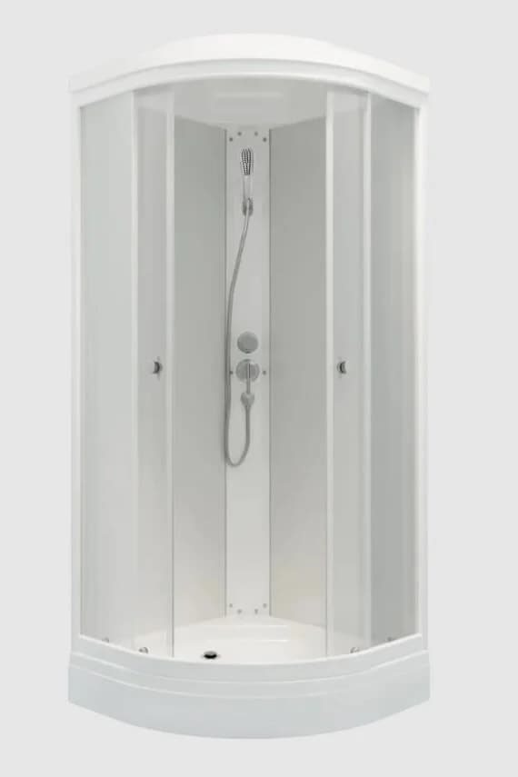 Душевая кабина Triton Ультра Щ0000061821, 80 x 80 см, поддон А 17 см, стекло прозрачное, профиль, белый