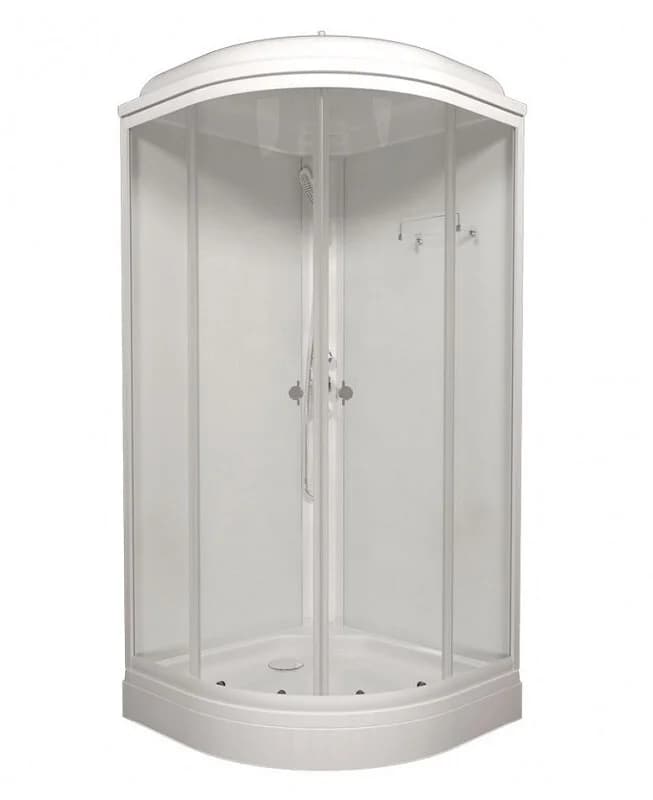 Душевая кабина Triton Ультра Щ0000061843, 90 x 90 см, поддон А 17 см, стекло прозрачное, профиль, белый