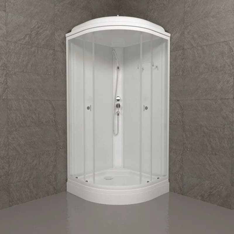 Душевая кабина Triton Ультра Щ0000061843, 90 x 90 см, поддон А 17 см, стекло прозрачное, профиль, белый