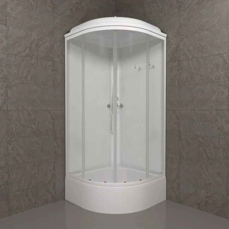 Душевая кабина Triton Ультра Щ0000061849, 90 x 90 см, поддон средний В, стекло прозрачное, профиль, белый