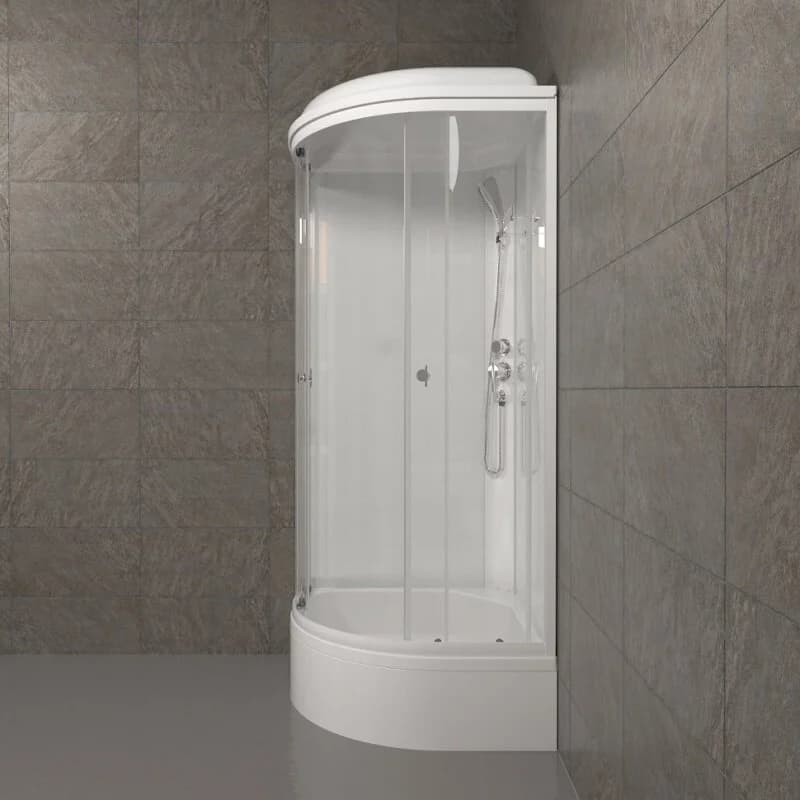 Душевая кабина Triton Ультра Щ0000061849, 90 x 90 см, поддон средний В, стекло прозрачное, профиль, белый