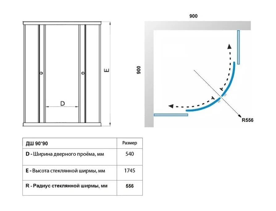 Душевой уголок Triton Стандарт Щ0000064830, 90 x 90 см, стекло Полосы, профиль белый