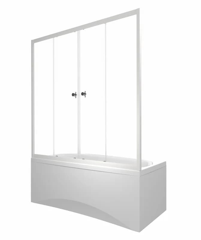 Шторка на ванну Triton Ультра Щ0000065750, 150 x 147.5 см, стекло прозрачное, профиль хром