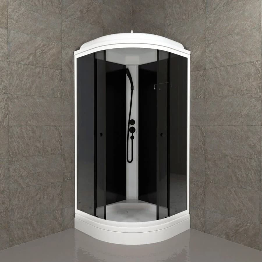 Душевая кабина Triton Грэй Щ0000067302, 90 x 90 см, поддон 17 см, стекло тонированное, профиль белый