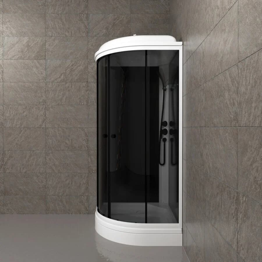 Душевая кабина Triton Грэй Щ0000067302, 90 x 90 см, поддон 17 см, стекло тонированное, профиль белый