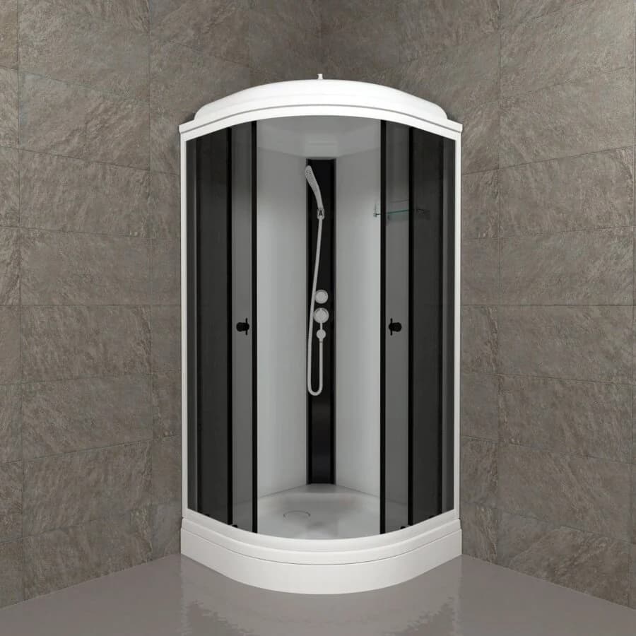 Душевая кабина Triton Грэй Щ0000067300, 90 x 90 см, поддон 17 см, стекло тонированное, профиль белый