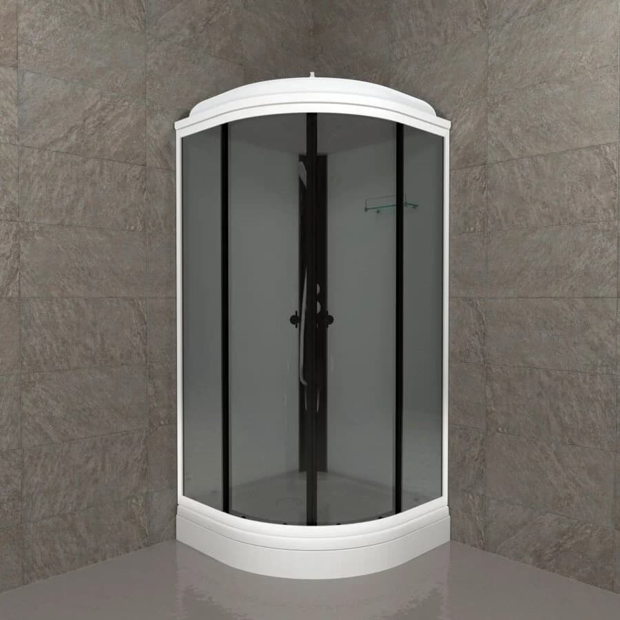 Душевая кабина Triton Грэй Щ0000067300, 90 x 90 см, поддон 17 см, стекло тонированное, профиль белый