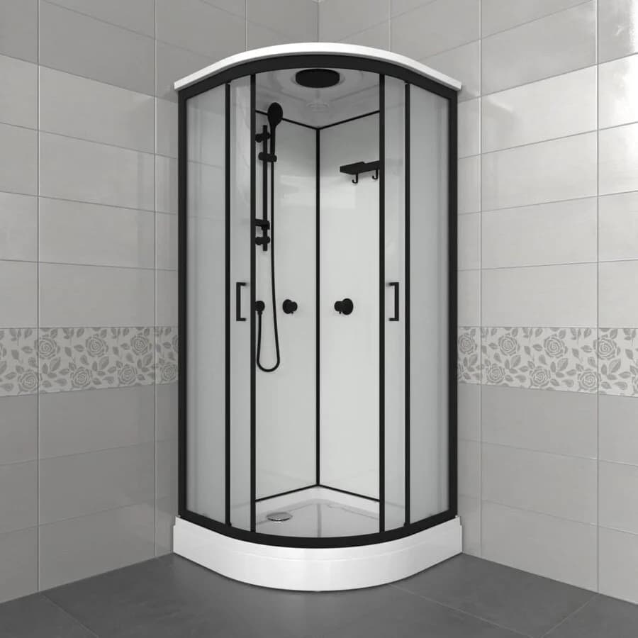 Душевая кабина Triton Прайм-Блэк-Вельвет Щ0000076117, 90 x 90 см, поддон 17 см, стекло прозрачное, профиль черный
